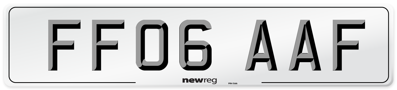 FF06 AAF Number Plate from New Reg